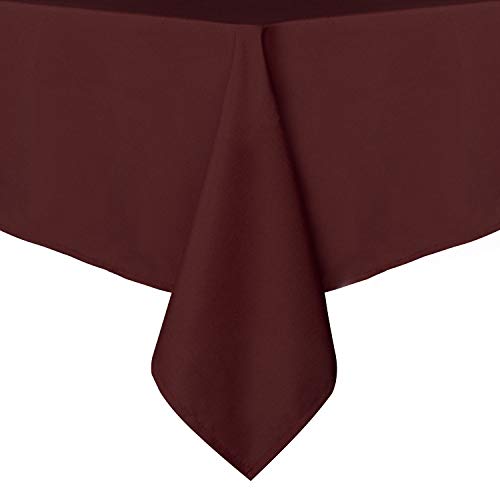 sancua Rectangle Tablecloth - 54 x 54 Inch - Stain and Wrinkle Resistant Washable Polyester Table Cloth, Decorative Fabric Table Cover for Dining Table, Buffet Parties and Camping, Burgundy