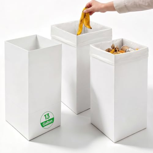 Disposable Pop-Up Cardboard Trash Cans for Parties 13-Gallon - Set of 3