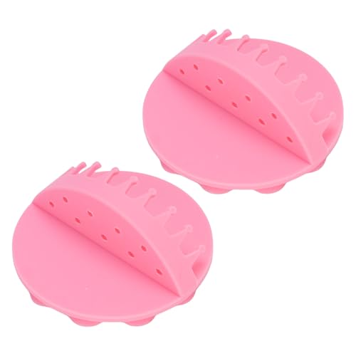 Pink Silicone Wall Mount Hair Collector with Strong Suction - 2 Pieces