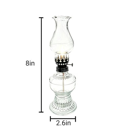 Adjustable Hurricane Replica Glass Oil Lamp with Black Dimmer - 1Pcs Black