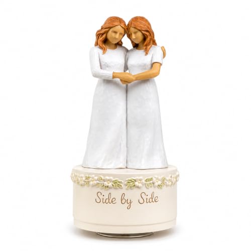 Side by Side Music Box Gift for Sisters & Friends with Clair de Lune Melody