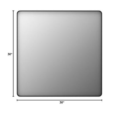LOAAO 30x30 Inch Black Metal Framed Bathroom Mirror for Wall, Matte Black Bathroom Vanity Mirror Farmhouse, Large Rounded Rectangle Mirror, Anti-Rust, Hangs Horizontally or Vertically