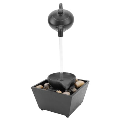 Floating Teapot Water Fountain with LED Lights - Home Decor Tabletop Waterfall