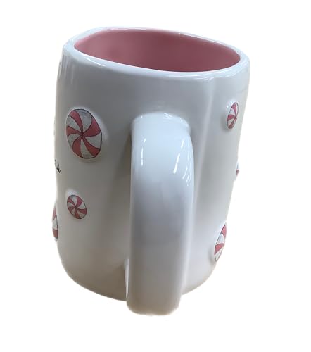 Festive Christmas Pink Peppermint Ceramic Mug - Sweet Christmas Variation