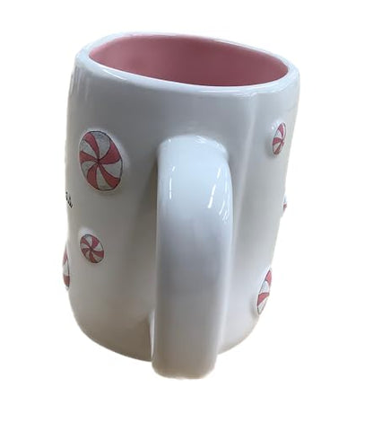 Festive Christmas Pink Peppermint Ceramic Mug - Sweet Christmas Variation