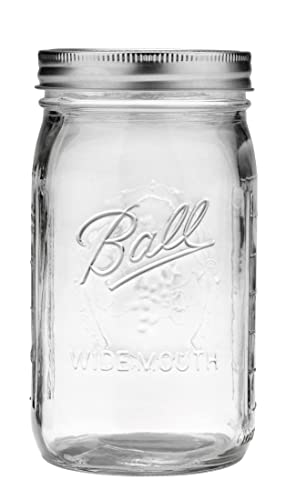 Ball Quart (32oz) Jar with Silver Lid, Wide Mouth, 1 Jar