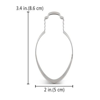 Christmas Light Bulb Cookie Cutter 2 x 3.4 Inches Food Safe Stainless Steel