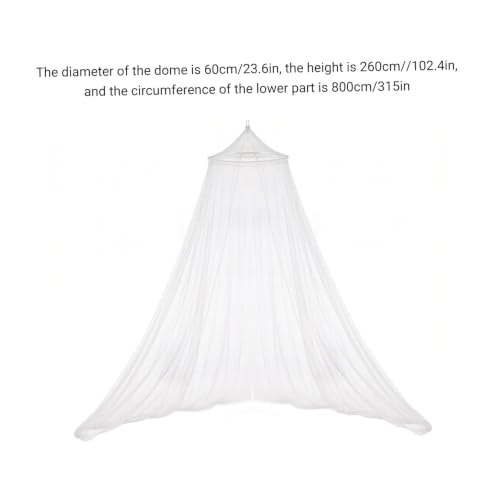 Princess Lace Bed Canopy - No Assembly Mosquito Net for Beds, White 23.6x102.4x315 Inches