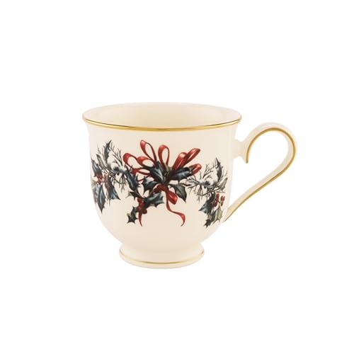 Lenox Winter Greetings Teacup - Holiday Christmas Drinkware, Ivory Bone China, Variation of Tea Cup