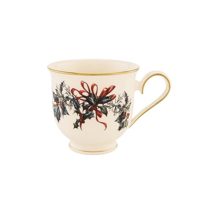 Lenox Winter Greetings Teacup - Holiday Christmas Drinkware, Ivory Bone China, Variation of Tea Cup