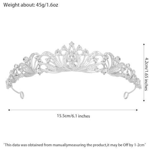 Silver Tiara for Women Bride Princess Crown - Medium Variation