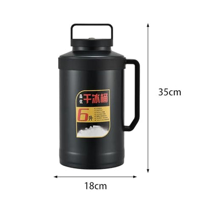 6L Insulated Dry Ice Storage Bucket with Handle - Portable Stainless Steel Container