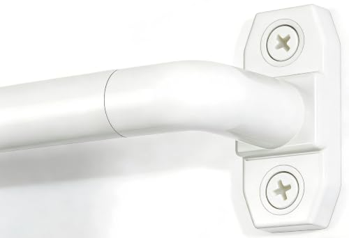 2Pack Adjustable White Curtain Rods for French Doors & Small Windows - 28-48in