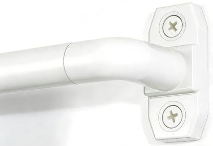 2Pack Adjustable White Curtain Rods for French Doors & Small Windows - 28-48in