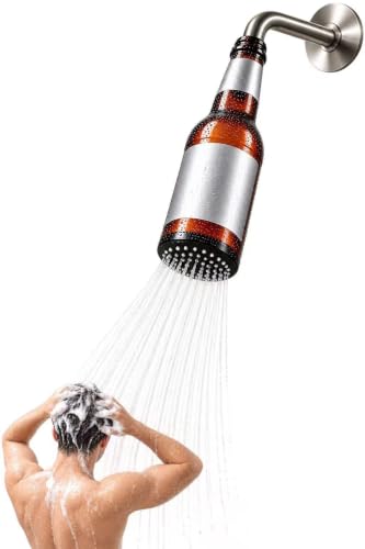1pc Beer Bottle Shower Head Brown Bottle-Shaped Bathroom Sprayer - Fun Quirky Decor