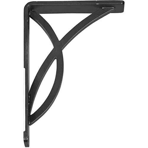 Ekena Millwork BKTM01X05X08SMI 1 2" W x 5 1/2" D x 8" H Miller Wrought Iron Bracket (Single Center Brace)