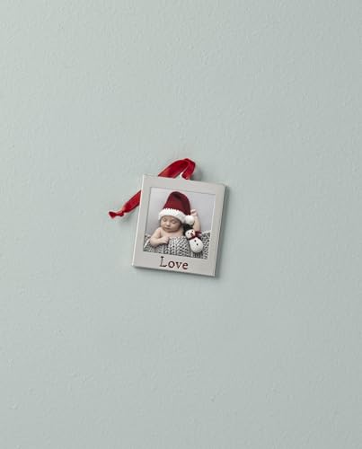 Love Frame Silver Plate Christmas Ornament - 2x2 Photo Display