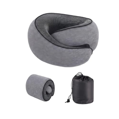 Travel Neck Pillow with Memory Foam - 360° Support, Compact U-Shaped Design