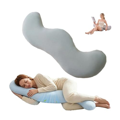 Full Body Support Pillow for Side Sleepers Gray 43.3 Inches - Cooling & Ergonomic