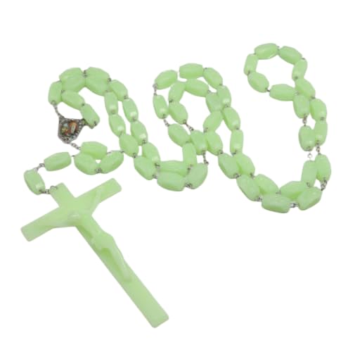 Large Glow in the Dark Wall Cross Rosary for Prayer and Decor