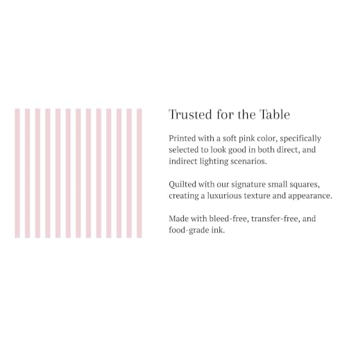 Light Pink Disposable Cocktail Napkins - 5x5 Inch, 100 Count, Pink Striped Design
