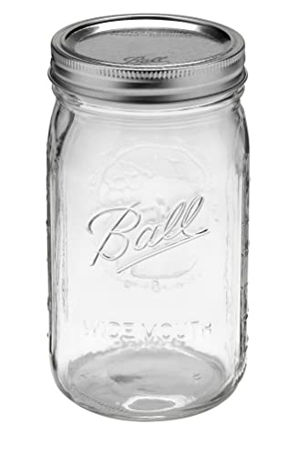 Ball Quart (32oz) Jar with Silver Lid, Wide Mouth, 1 Jar