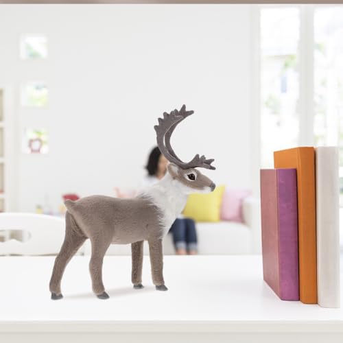 Christmas Reindeer Deer Figurine Ornament - Festive Holiday Decor for Tabletop & Shelf