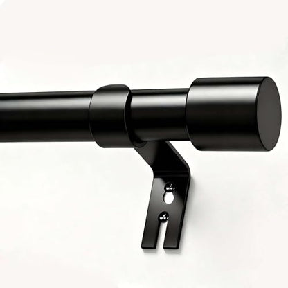 Heavy Duty Adjustable Curtain Rod for Windows 32-150 Inches Black - Modern Design