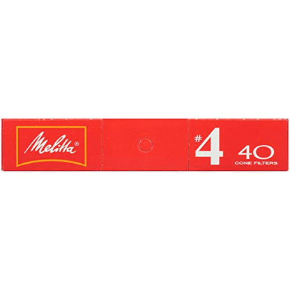 Melitta #4 Cone Coffee Filters, White, 40 Count (Pack of 12) 480 Total Filters Count - Packaging May Vary