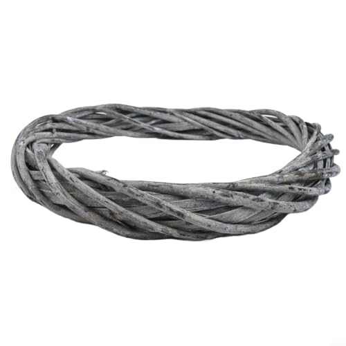 30cm Grey Rattan Wreath Base for Christmas DIY Crafts and Holiday Decor