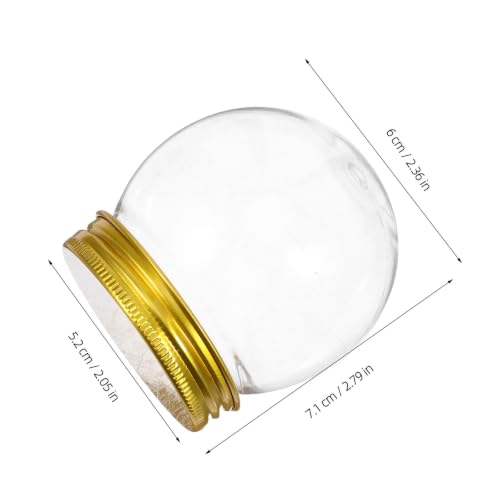10pcs Plastic Snow Globe with Gold Screw Top Lid - 2 Inch Craft Ball