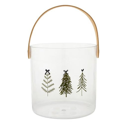 Christmas Party Buckets - Acrylic Champagne Bucket with Handle, Trees Variation