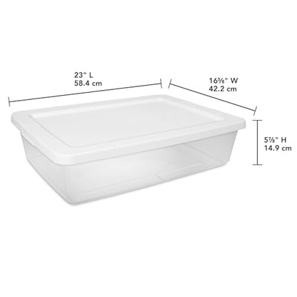 28 Quart Clear Stackable Storage Bins - 4-Pack Under Bed Organizers