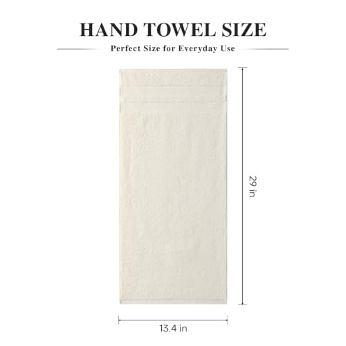Ecolook 4 Pack Cream Hand Towels - 500 GSM Cotton, Bathroom & Kitchen