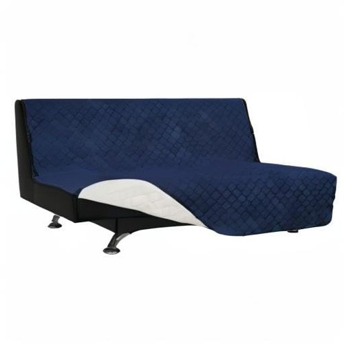 Easy-Going Futon Slipcover - Reversible Sofa Cover, Armless, Water Resistant - Protects Furniture from Pets & Kids (Navy/Ivory)