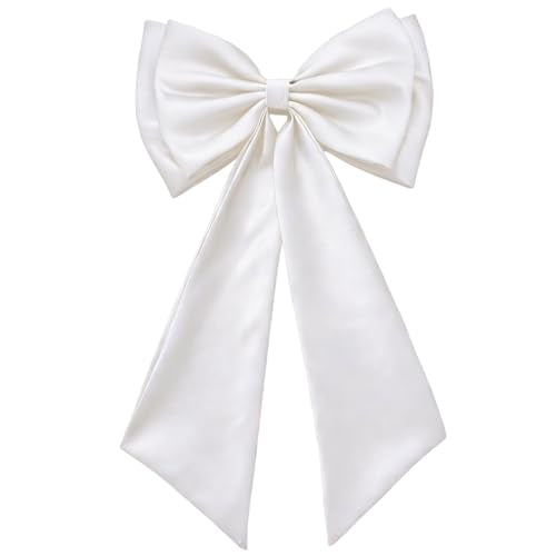 Big Satin Bow Black Wedding Sash Belt with Removable Bow - Large Bridal Waist Accessory, White Variation Included
