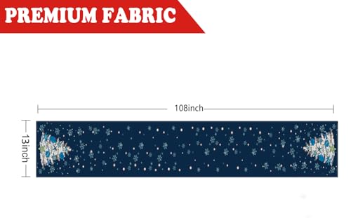 Coastal Christmas Table Runner 13x108 Inch Ocean Beach Holiday Decor