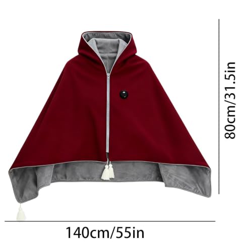 Portable Heated Shawl with 3-Level Adjustable Heating for Outdoor & Indoor Use
