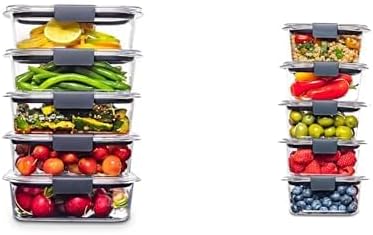 Rubbermaid Brilliance Food Storage Containers - Leak-Proof, Medium 3.2 Cup, 5-Pack, Clear