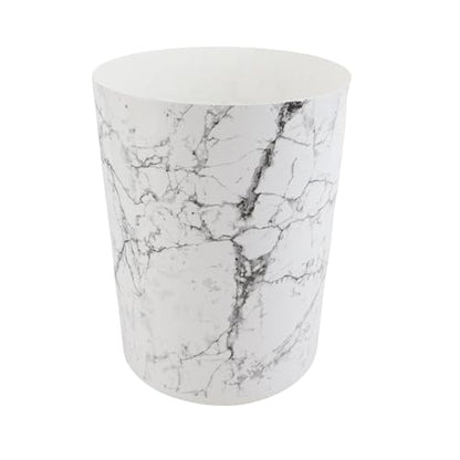 5 Gallon Small Plastic Trash Can with No Lid - White Marble Design