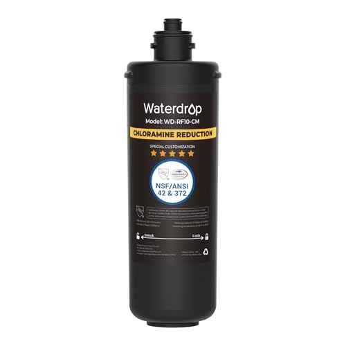 Waterdrop RF10-CM Replacement Filter Cartridge for 10UB-CM Under Sink Water Filter, Reduces 99% Chloramine, Chlorine, Bad Taste & Odor, NSF/ANSI 42 Certified