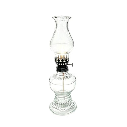 Adjustable Hurricane Replica Glass Oil Lamp with Black Dimmer - 1Pcs Black