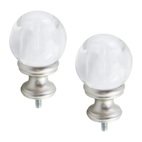 Curtain Rod Finials 5/8 and 3/4 Inch Diameter 2 Pack - Plastic End Caps