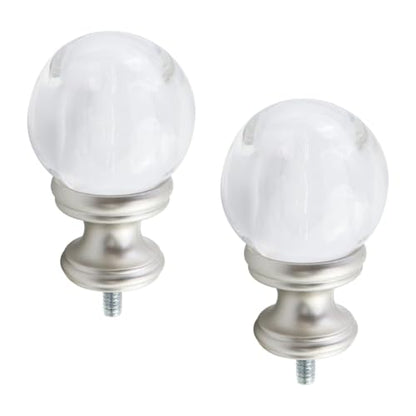 Curtain Rod Finials 5/8 and 3/4 Inch Diameter 2 Pack - Plastic End Caps