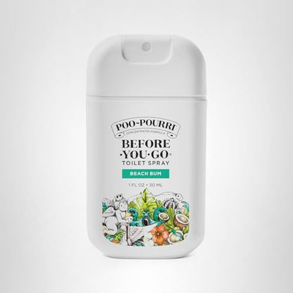 Poo-Pourri Before-You-Go Pocket Toilet Spray, Travel Essentials, Beach Bum, 1 Fl Oz, Up to 50 Uses, On-The-Go Bathroom Odor Deodorizer with Essential Oils, TSA Approved Size, Coconut Orchid Scent