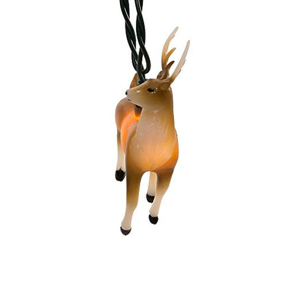10-Light Plastic Reindeer Christmas Light Set - Indoor & Outdoor Decor