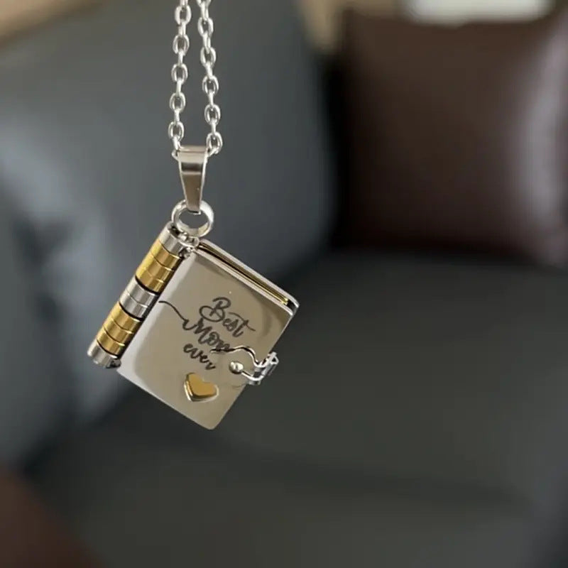 Engravable Heart Geometric Titanium Steel Necklace