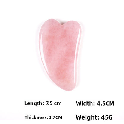 Rose Quartz Jade Facial Body Massage Scraping Stones