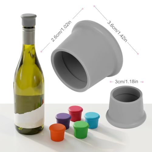 12 Pack Silicone Wine Bottle Stoppers for Freshness & Party Use