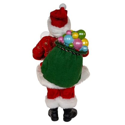 Christmas Santa Figurine 10.5 Inch Fabric Bubblegum Holiday Decoration
